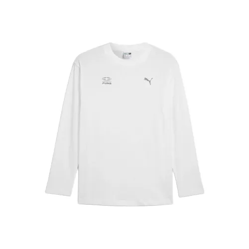 PUMA Downtown Полосатый DARE TO Длинный рукав Т-рубашка Мужская Белая