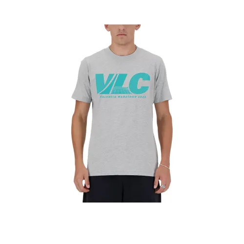 New Balance Graphic Valencia Marathon T-Shirt Мужская Спортивная Серый