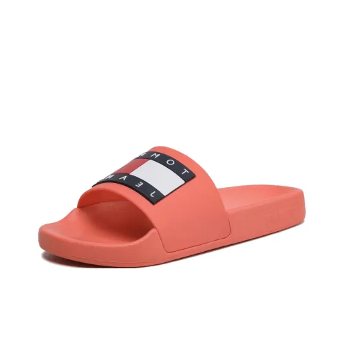 Tommy Hilfiger Противоскользящие Устойчивые к истиранию Слипоны Женские Красно-розовые