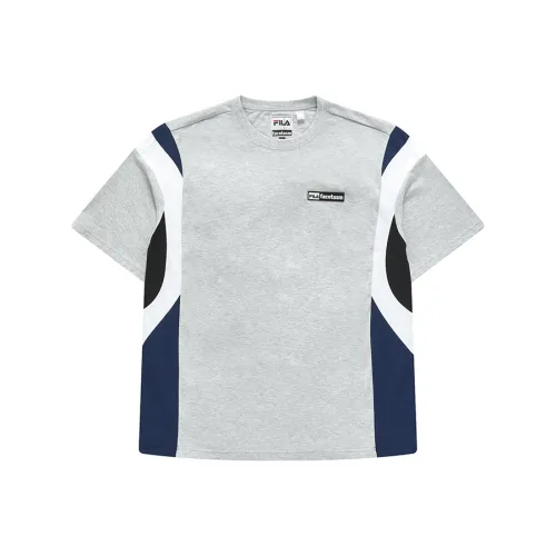 FILA FUSION FILA FUSION CROSS OVER Series SS24 T Рубашка Мужская Серебряная Цветочный Дизайн Серый