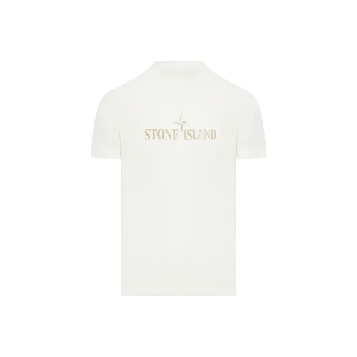 STONE ISLAND Белая Мужская T-Рубашка