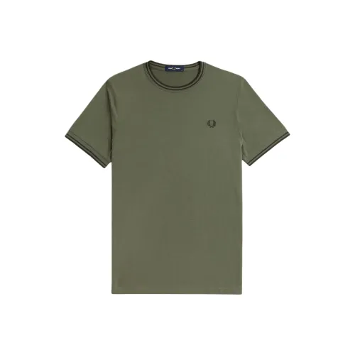 FRED PERRY Зеленые Мужские T-рубашки