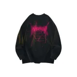 Розовый Черный (Футболка с длинным рукавом).