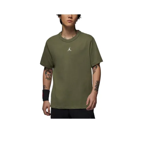 Jordan Sport Dri Fit T-Shirt Мужской Средний Оливковый Белый