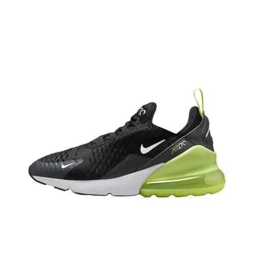Nike Air Max 270 Устойчивый к истиранию Низкий Топ Детские Беговые Кроссовки Черные Подростки