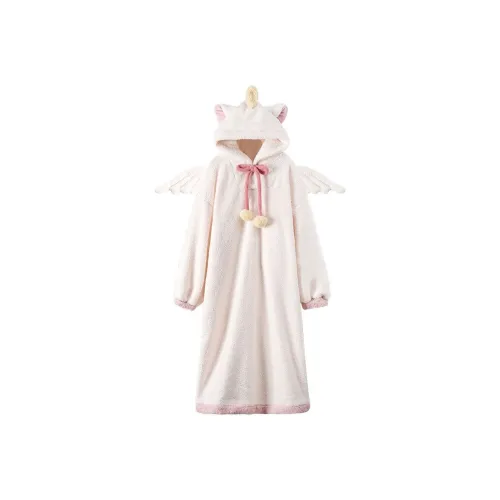 QIAOYUN Сон Халат Женский Белый