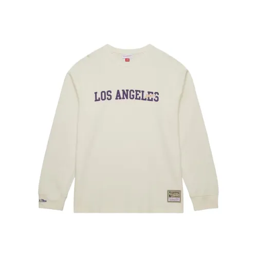 MITCHELL NESS X NBA Los Angeles Lakers Футболка Мужская Кремовая Фиолетовая