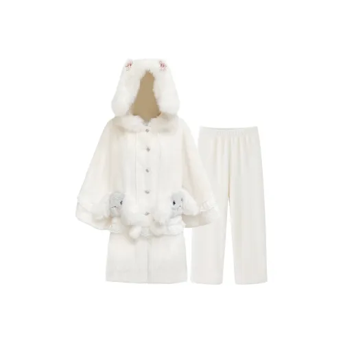 QIAOYUN Пижамный комплект Женские Белые