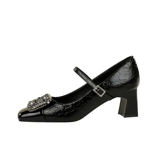 QITUMAUL Грубый каблук Мэри Джейн Женские туфли