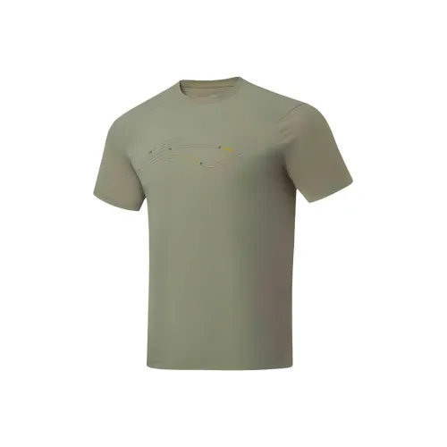 LINING Fitness Series T-Shirt Мужская Вязаная Ветка Зеленая