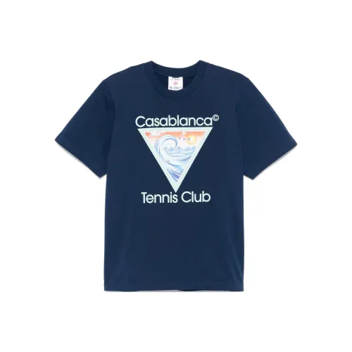 CASABLANCA SS25 T Рубашка Мужская Морской Синий