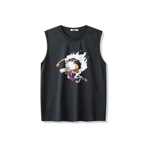 ONE PIECE Students Sleeveless Tank Top Men's Solid Color Basic