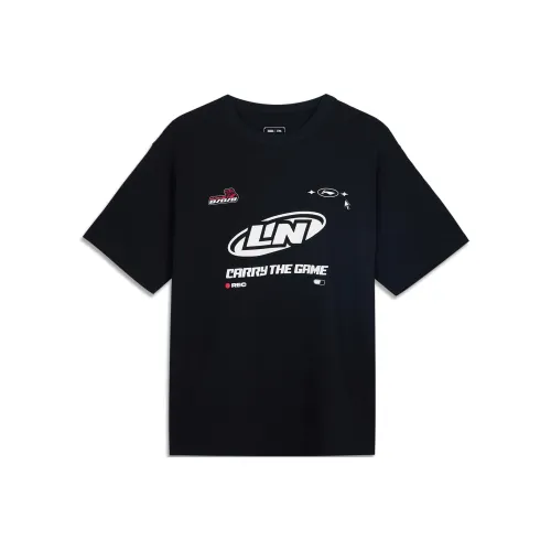 LINING x Лига Легенд Sports Life Collection T-рубашка унисекс черный передняя часть средний большой Image