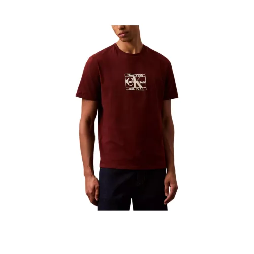 Calvin Klein Red Men's T-Shirts Кальвин Кляйн Красный Мужские Футболки