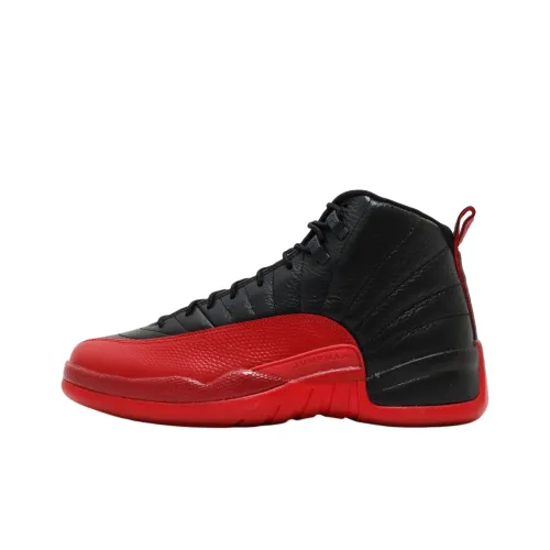 Jordan Air Джордан 12 Низкий Топ Детские Баскетбольные Кроссовки Черный Красный Подростки