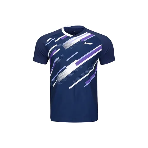LINING Badminton Series T-Shirt Unisex Темный Корабельный Синий