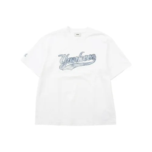 Mlb Base Logo New York Yankees Old Flower T-Shirt Унисекс Экрю