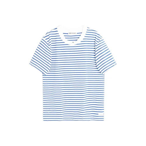 OUR LEGACY Collaboration SS25 T-Shirt Мужская Синяя Белая