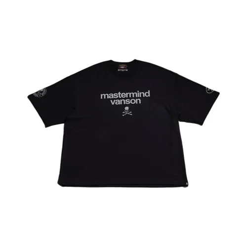 MASTERMIND WORLD Vanson Leathers Collaboration Черная унисекс футболка