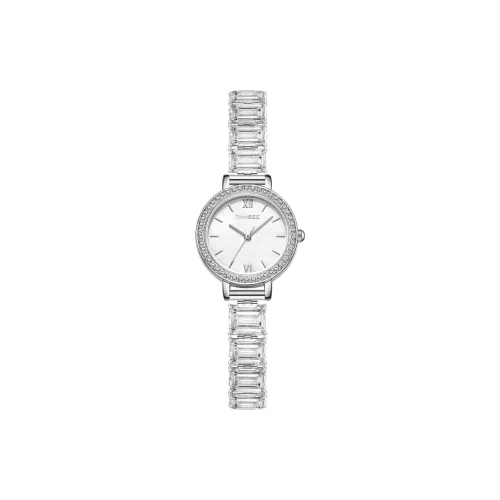 MXXSEE Кварцевый механизм ремешок из нержавеющей стали женские часы белый циферблат