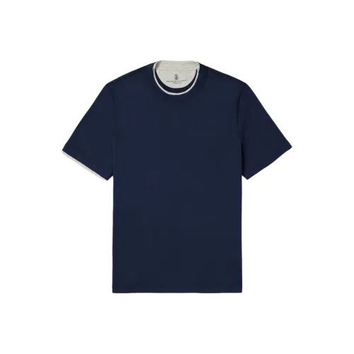 BRUNELLO CUCINELLI Синий Мужской T-Рубашки