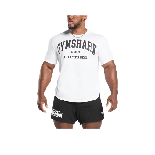 GYMSHARK Подъемный T-Рубашка Мужская Белая