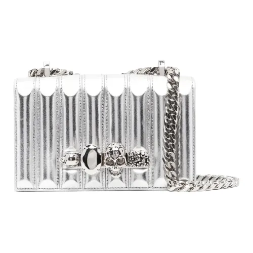 Alexander McQueen Телячья кожа Сумка через плечо Мини Женская Серебряный