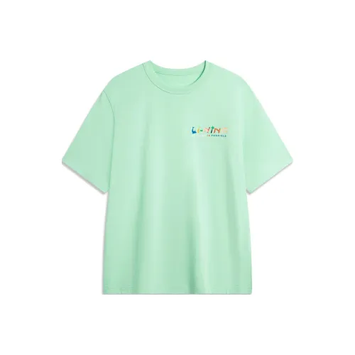 LINING Sports Life Collection Рукав с оборванным плечом T-рубашка Мужская Охлаждающая Зеленая