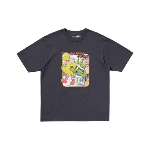 UNIQLO Sesame Street Collaboration Темно-серая унисекс футболка