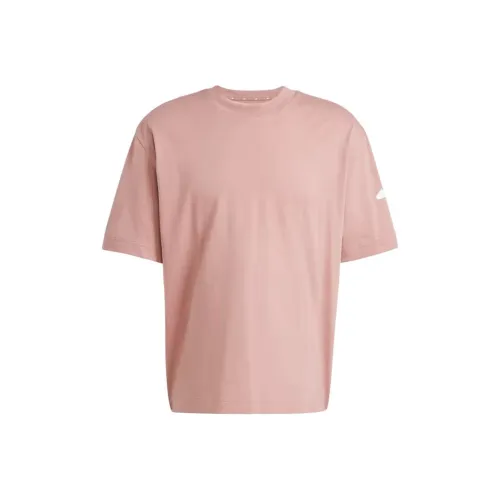 Adidas Essentials Свободный крой 3 Барная стойка Логотип Футболка Рубашка Мужская Розовая