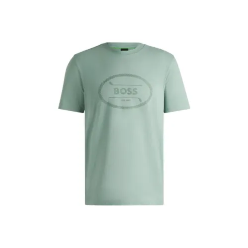 Hugo Boss SS25 T Рубашка Мужская Аква Зеленая