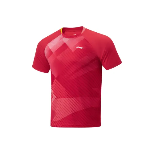 LINING Table Tennis Series T Shirt Unisex Total Cherry Red