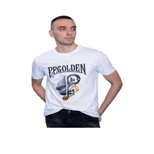 PP.GOLDEN Белая Мужская T-рубашка
