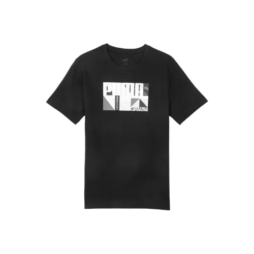 PUMA Basic Graphic MONOGRAM T-Shirt Мужская Черная