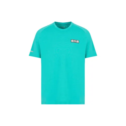 EMPORIO ARMANI EA7 SS24 T Рубашка Мужская Синяя Зеленая