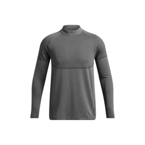 Under Armour RUSH Seamless Mock T-Shirt Мужская Носорог Серый