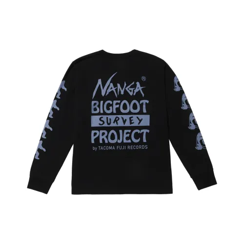 NANGA TACOMA FUJI RECORDS Collaboration Черная Унисекс T-рубашка