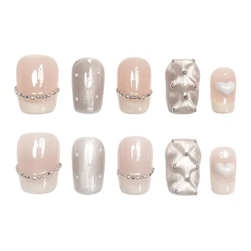 KDOW Крем CHANEL Эксклюзивный Премиум Radiant And Чисто белый False Nail Короткий LADDER Розовый Smudge 16mm