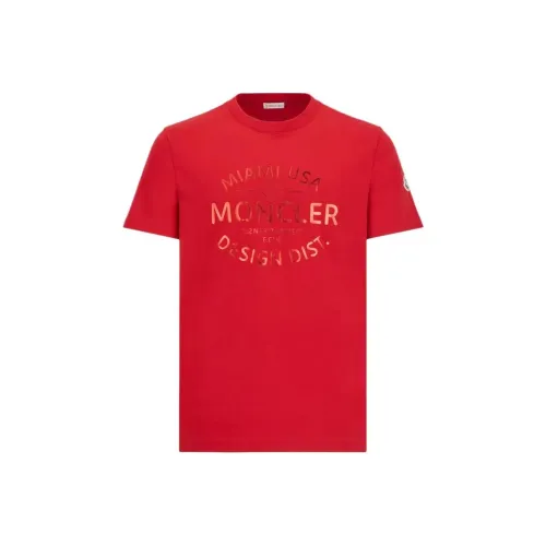 Moncler Metallic Logo T-Shirt T-Shirt Мужской Красный