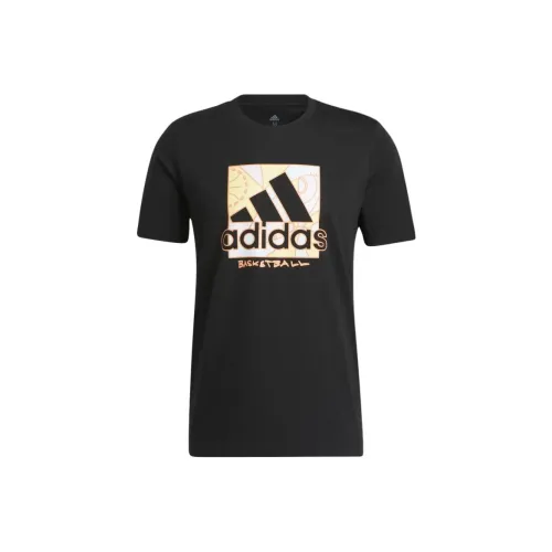 Adidas СпортБАСКЕТБОЛ УНИВЕРСАЛ Значок OF T Рубашка Унисекс Черный Beam Оранжевый