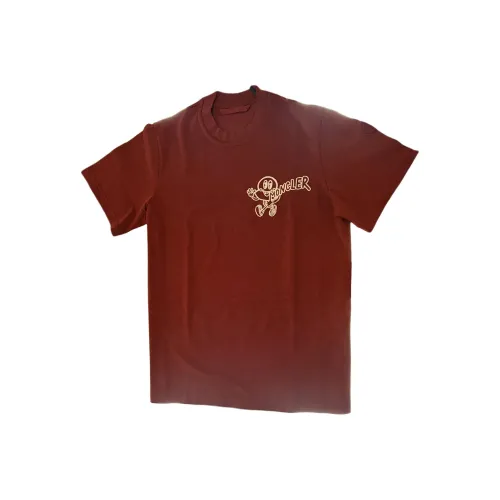 Moncler T Рубашка Мужская Железная Стальная Красная