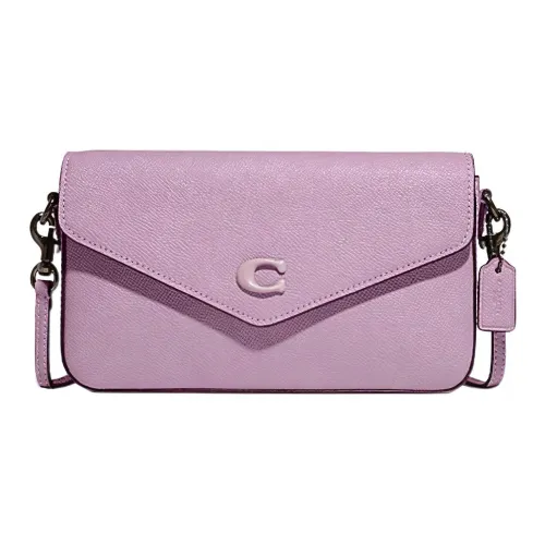 COACH Wyn Коровья кожа Конверт Сумка через плечо Сумка через плечо Маленькая Женская Фиолетовая