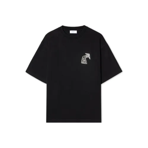 OFF Белая T-рубашка свободный крой мужская черная