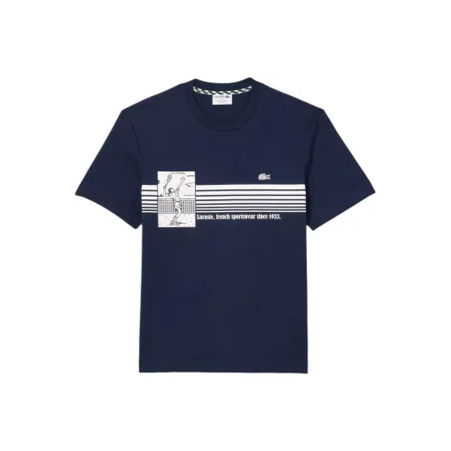 Мужские рубашки T с принтом LACOSTE Collaboration Морской синий