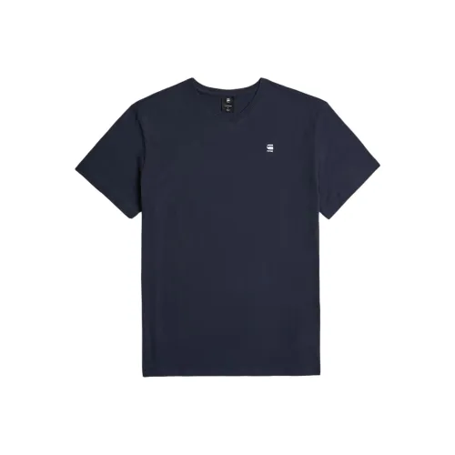 STAR RAW Темно-синяя Мужская T-рубашка