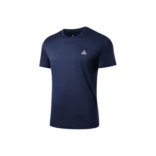 PEAK Бег Т-Рубашка Мужская Темно-Синий Фотиния