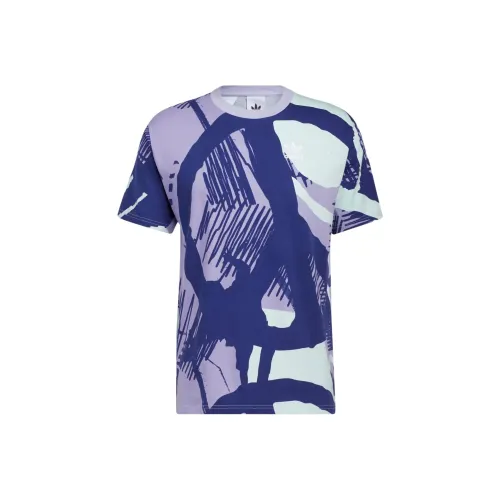 Adidas Originals ADIPLAY T Рубашка Мужская Многоцветная Серый Фиолетовый Белый