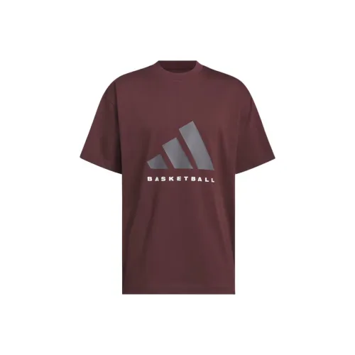 Adidas Баскетбольная футболка унисекс цвет Аврора рубины