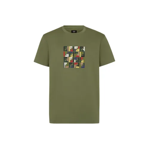 Fendi Зеленые Мужские T-рубашки
