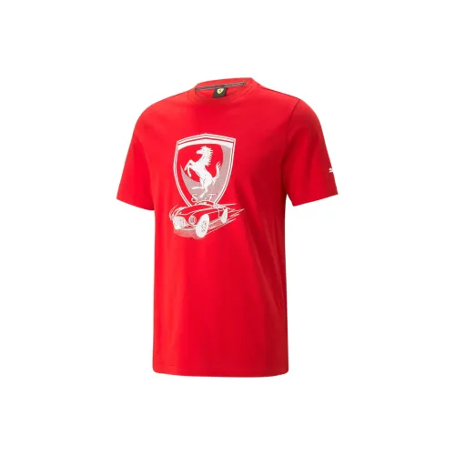 PUMA Red Unisex T-Shirts PUMA Красный Унисекс Футболки